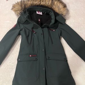 Canada weathergear dark green jacket with detachable hood size small